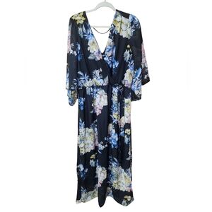 Women'svFloral Navy Blue Maxi Dress Size‎ 1X